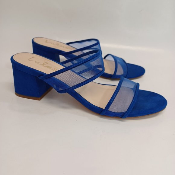 Lulu's Blue Mesh Low Heel Slip On Shoe Size 7.5M - Picture 6 of 14